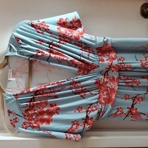 Kiyonna Maxi Blue with Flowers Rare 1x